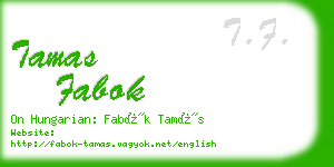 tamas fabok business card